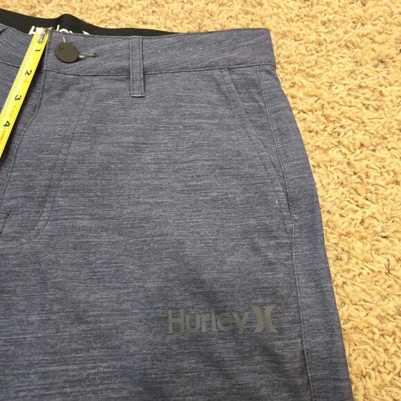 Hurley Swim Trunks Mens 28 Dark Slate Blue with Zippered Pocket - Picture 9 of 10